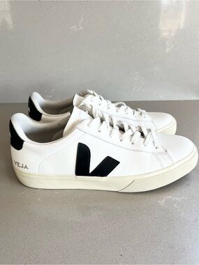 Veja Esplar Leather White Black Leather Sneakers Shoes Unisex Women 11 Men 9